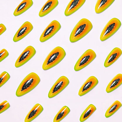 Creative Papaya-Inspired Nail Art Acalora