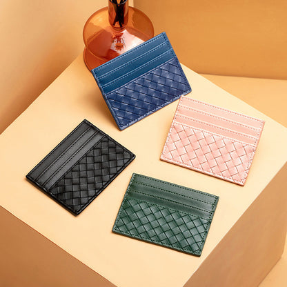 Woven Leather Card Holder Acalora