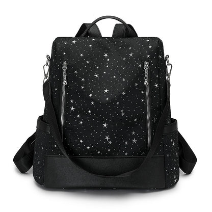Star Patterned Multi-Pocket Backpack Acalora