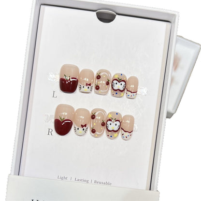 Artistic Character-Themed Press-On Nail Art Set Acalora