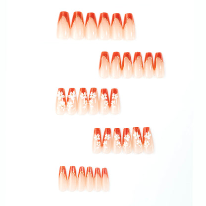 Artificial Nail Set with Floral Accents Acalora