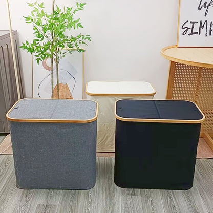 Robust laundry container with practical lid and inner pocket Acalora