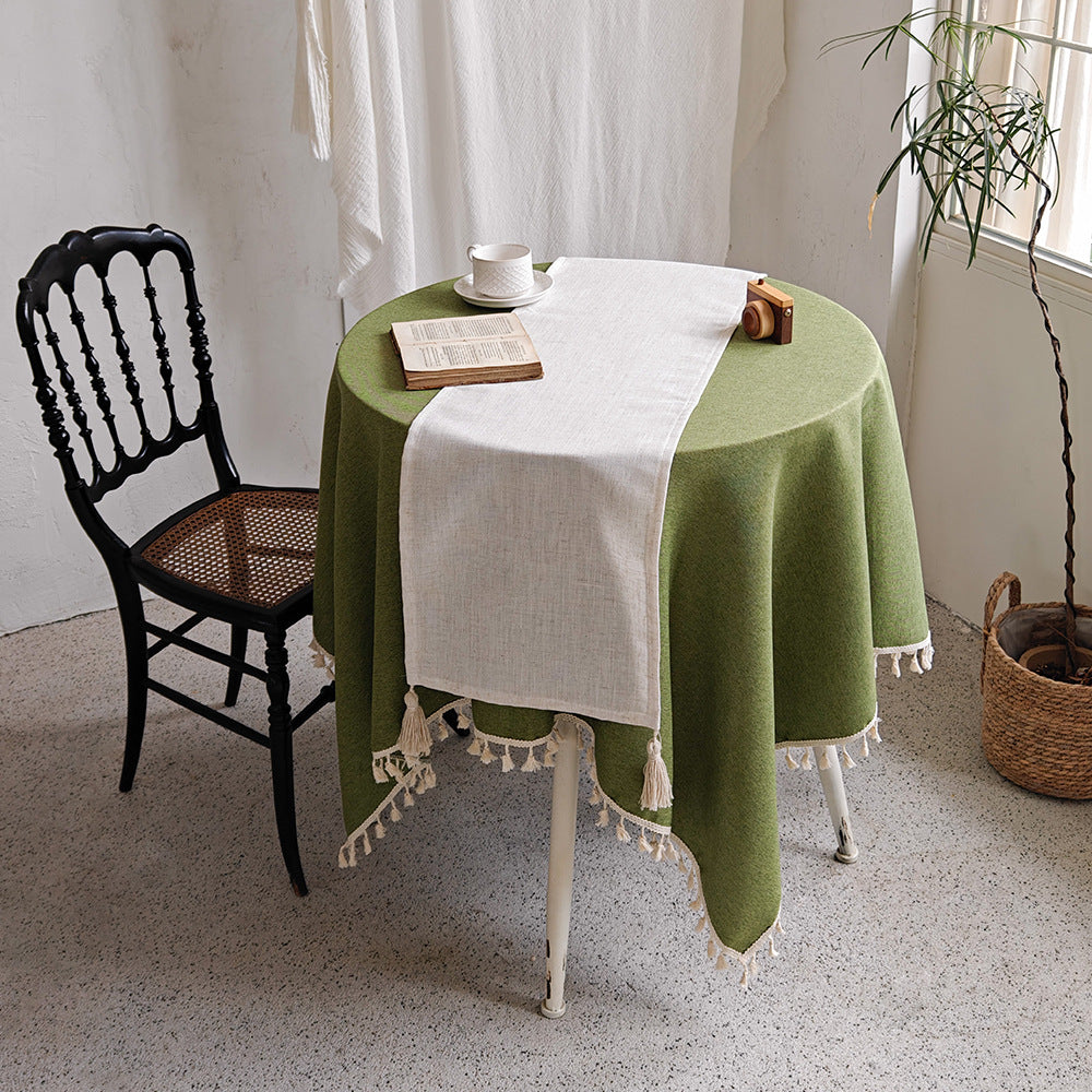 Elegant Tassel Trim Tablecloth