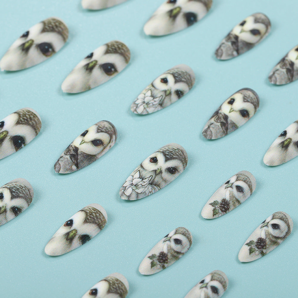 Artificial nails with owl design Acalora