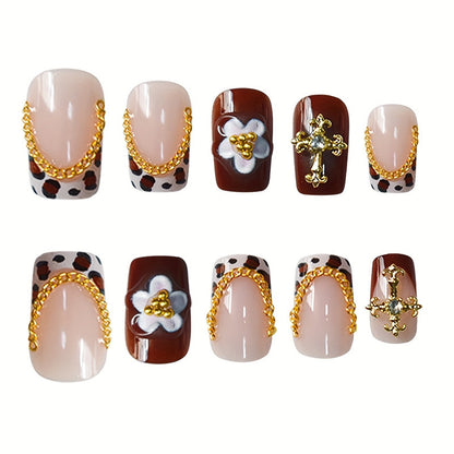 Decorative Floral Press-On Nail Set Acalora