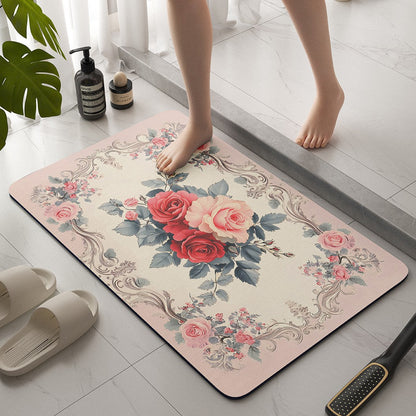 Vintage Floral Bath Mat