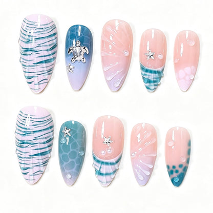 Ocean-Inspired Nail Art Design Set Acalora