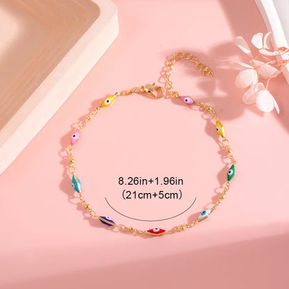 Colorful Evil Eye Charm Anklet Acalora 1788164324