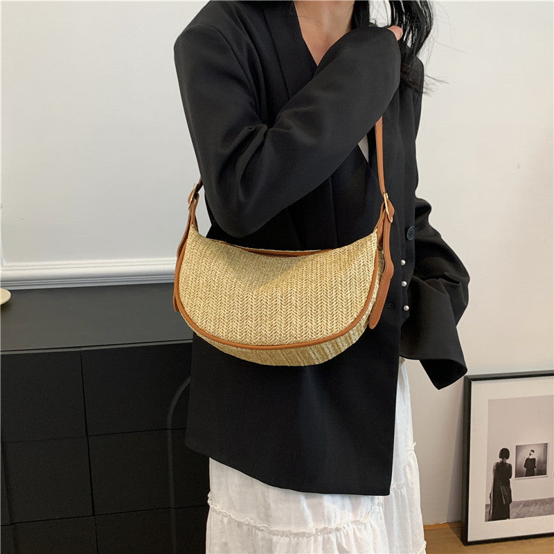 Vintage-Inspired Woven Crossbody Bag Acalora