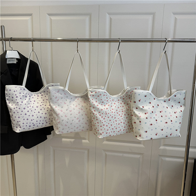 Floral Print Shopping Tote Bag Acalora