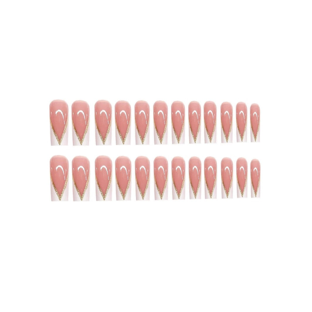 Elegant French Tip Press-On Nail Design Acalora