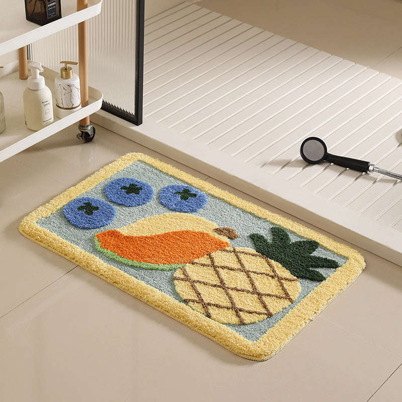 Decorative Fruit-Themed Bath Rug