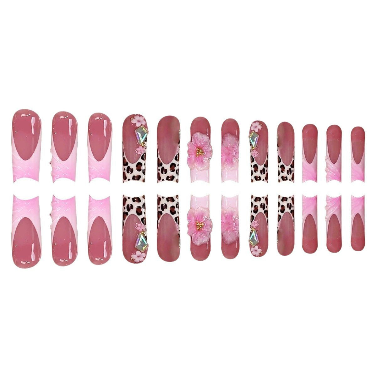 Artistic Floral Accent Press-On Nails Acalora