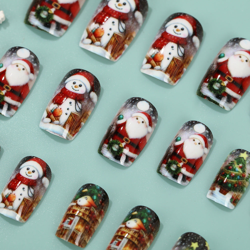 Festive artificial nails with Christmas motifs Acalora