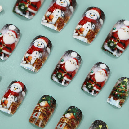 Festive artificial nails with Christmas motifs Acalora