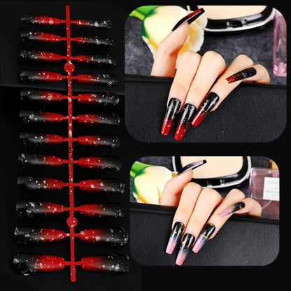 Elegant artificial nails with gold accents Acalora