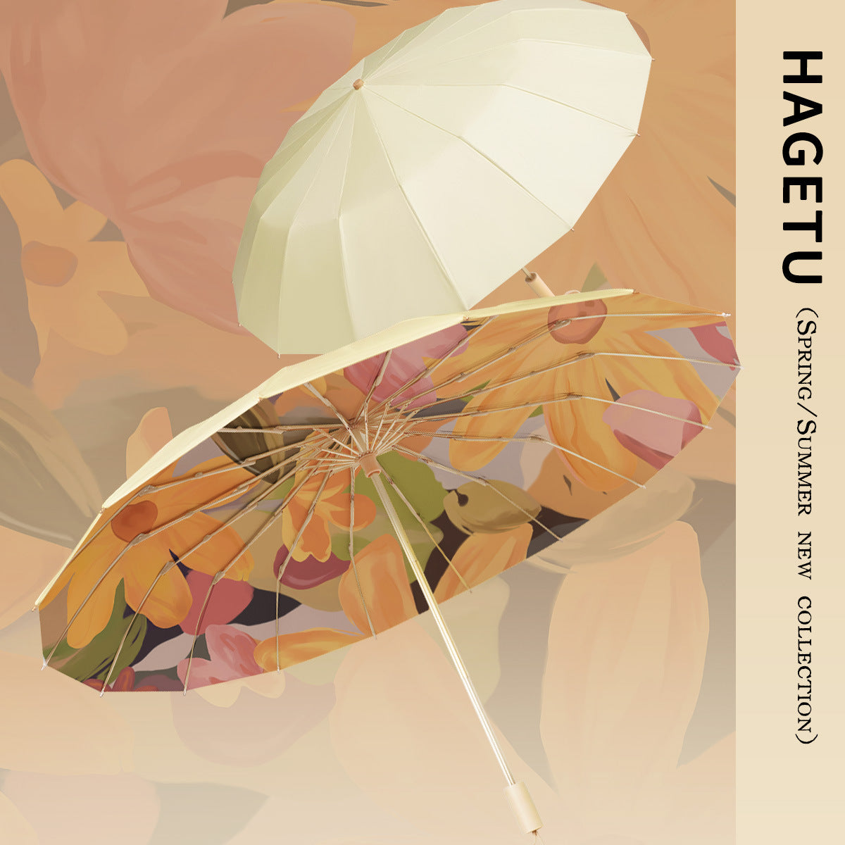 Ladies' sunshade in floral design Bowlift