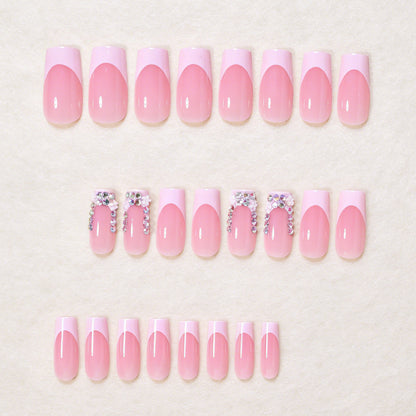Elegant Floral Accent Press-On Nail Art Set Acalora