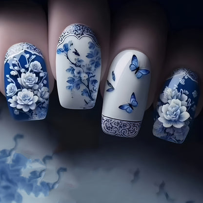 Artistic Floral Butterfly Nail Art Acalora