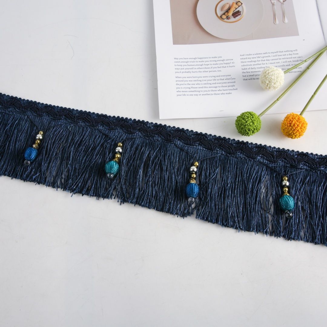 Luxury Fringe Braid with Bead Trim Acalora