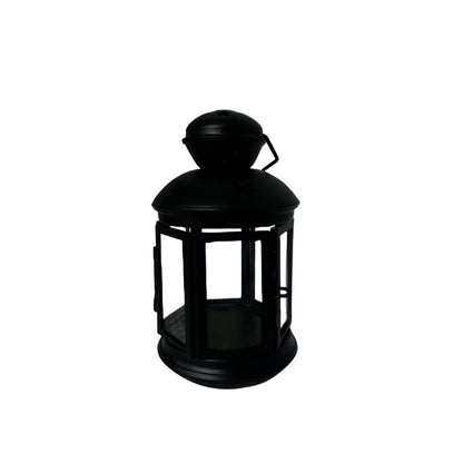 Decorative Star-Cut Glass Panel Metal Tea Light Lantern Acalora