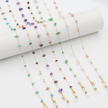 Elegant Crystal-Embellished Eyewear Chain Acalora
