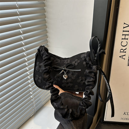 Elegant Floral Embellished Shoulder Bag Acalora