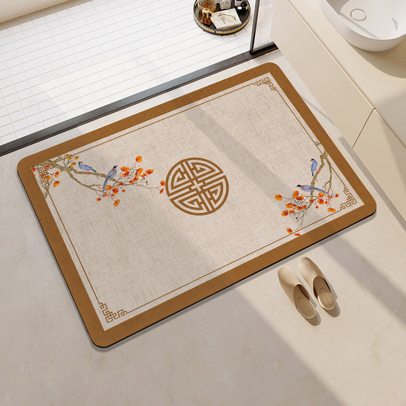 Artistic Floral Bath Mat Acalora