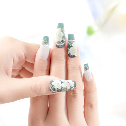 Artistic Floral Press-On Nail Set Acalora