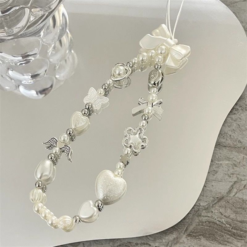 Heart and Butterfly Charm Beaded Bracelet Acalora