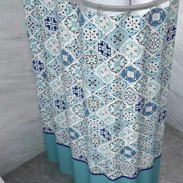 Mosaic-Patterned Shower Curtain
