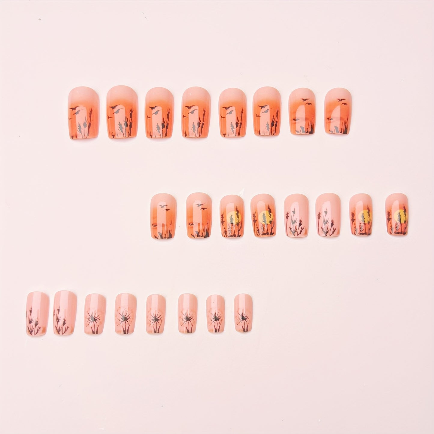 Artistic Sunset Landscape Nail Art Acalora
