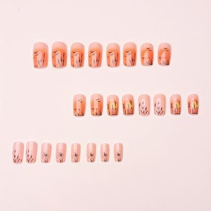 Artistic Sunset Landscape Nail Art Acalora