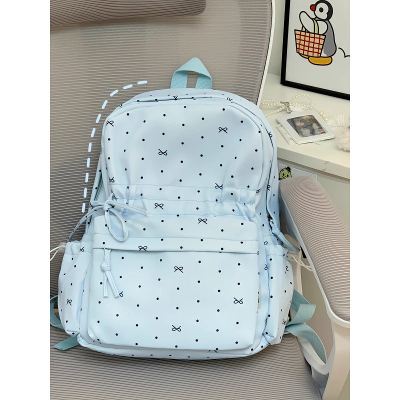 Stylish Polka Dot Casual Backpack Acalora