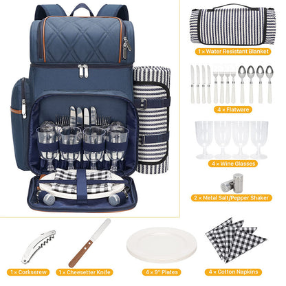Insulated Picnic Backpack with Dining Set Acalora