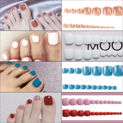 Premium Glossy Press-On Toenail Set Acalora