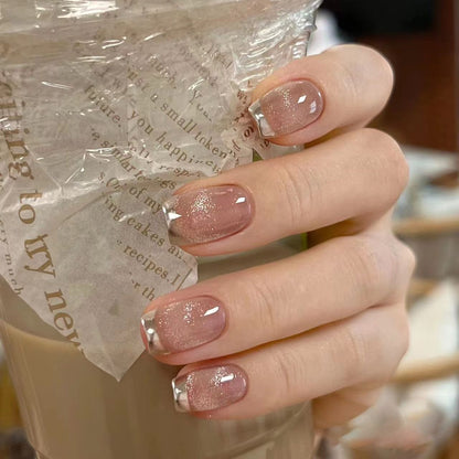 Elegant Press-On Nail Set with Sparkling Design Acalora