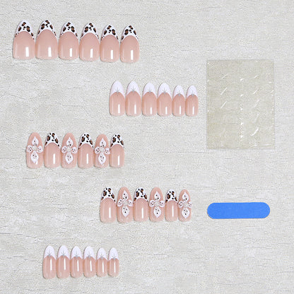Art Nail Set with unique floral decorations and elegant design Acalora