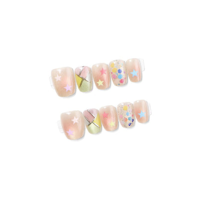 Artistic Star-Themed Press-On Nail Set Acalora