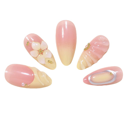 3D Floral Design Press-On Nail Set Acalora