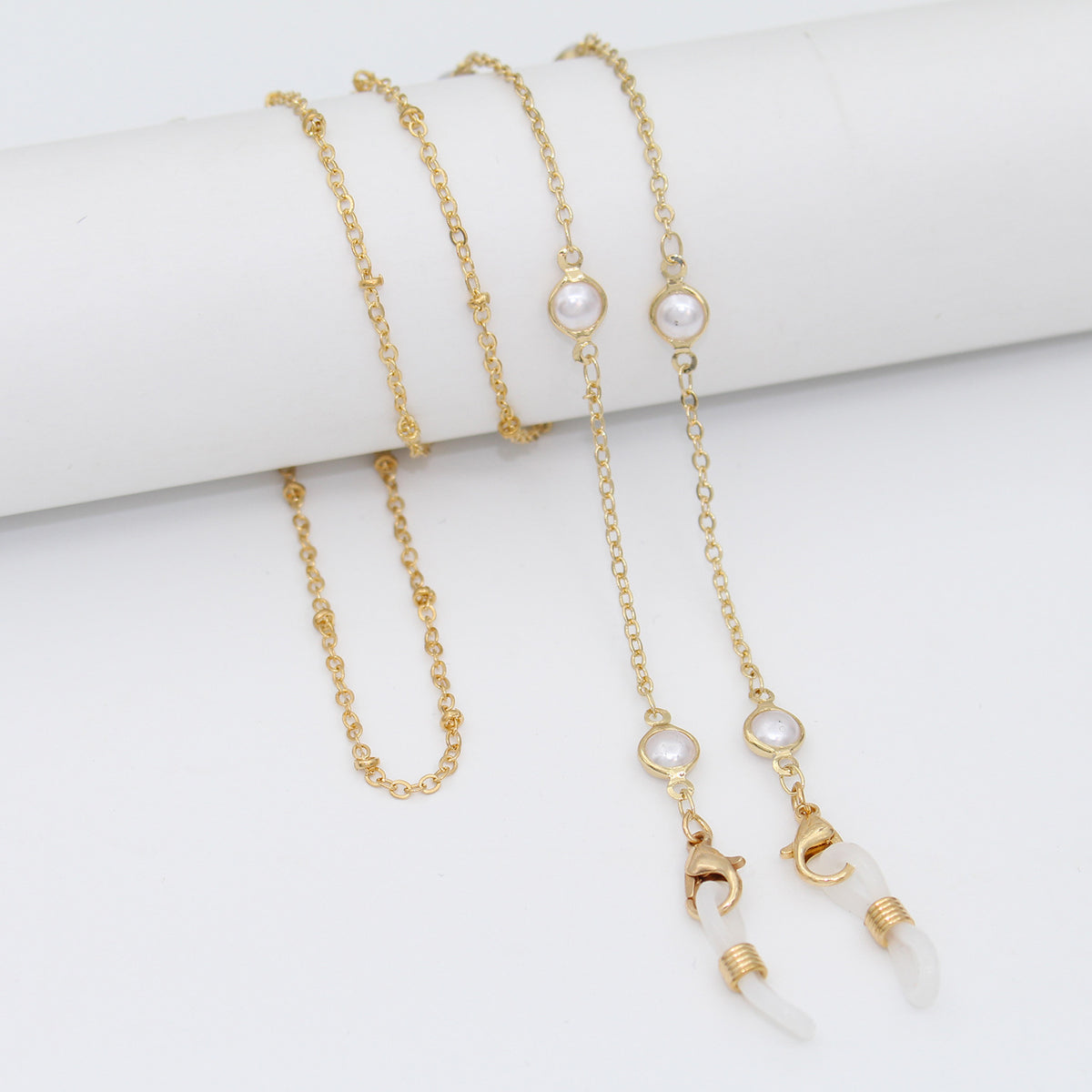 Luxe Crystal-Embellished Eyewear Chain Acalora