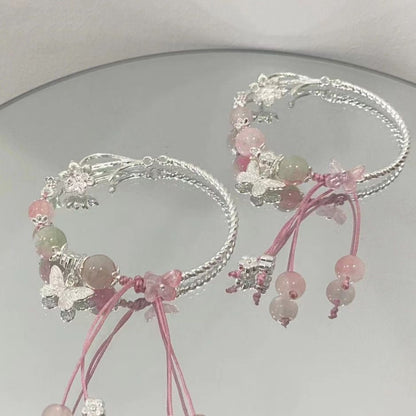Elegant Flower and Gem Bracelet Acalora