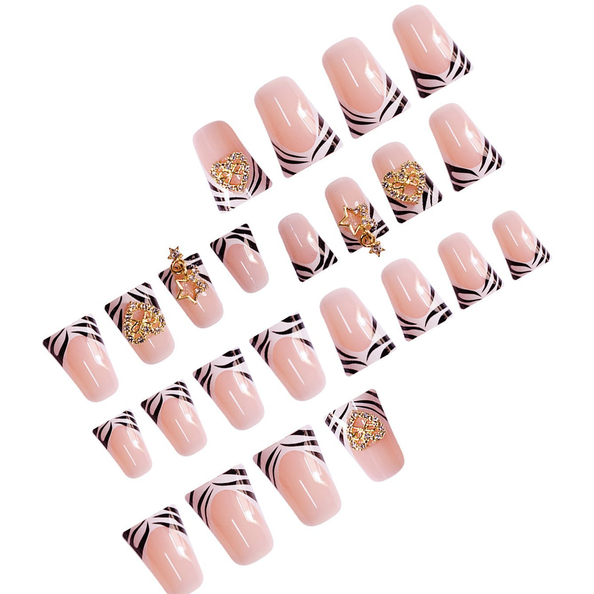 Stylish Rustic French Tip Press-On Nails Acalora
