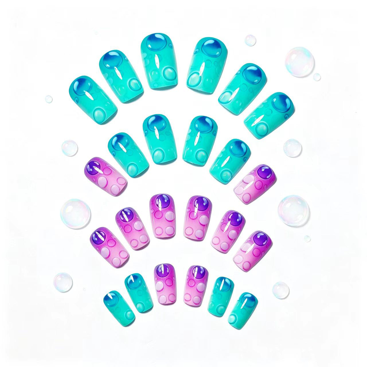 Artistic Bubble-Effect Nail Art Acalora