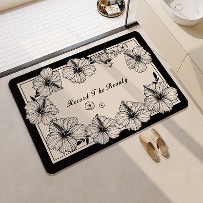 Floral Print Bath Mat Acalora