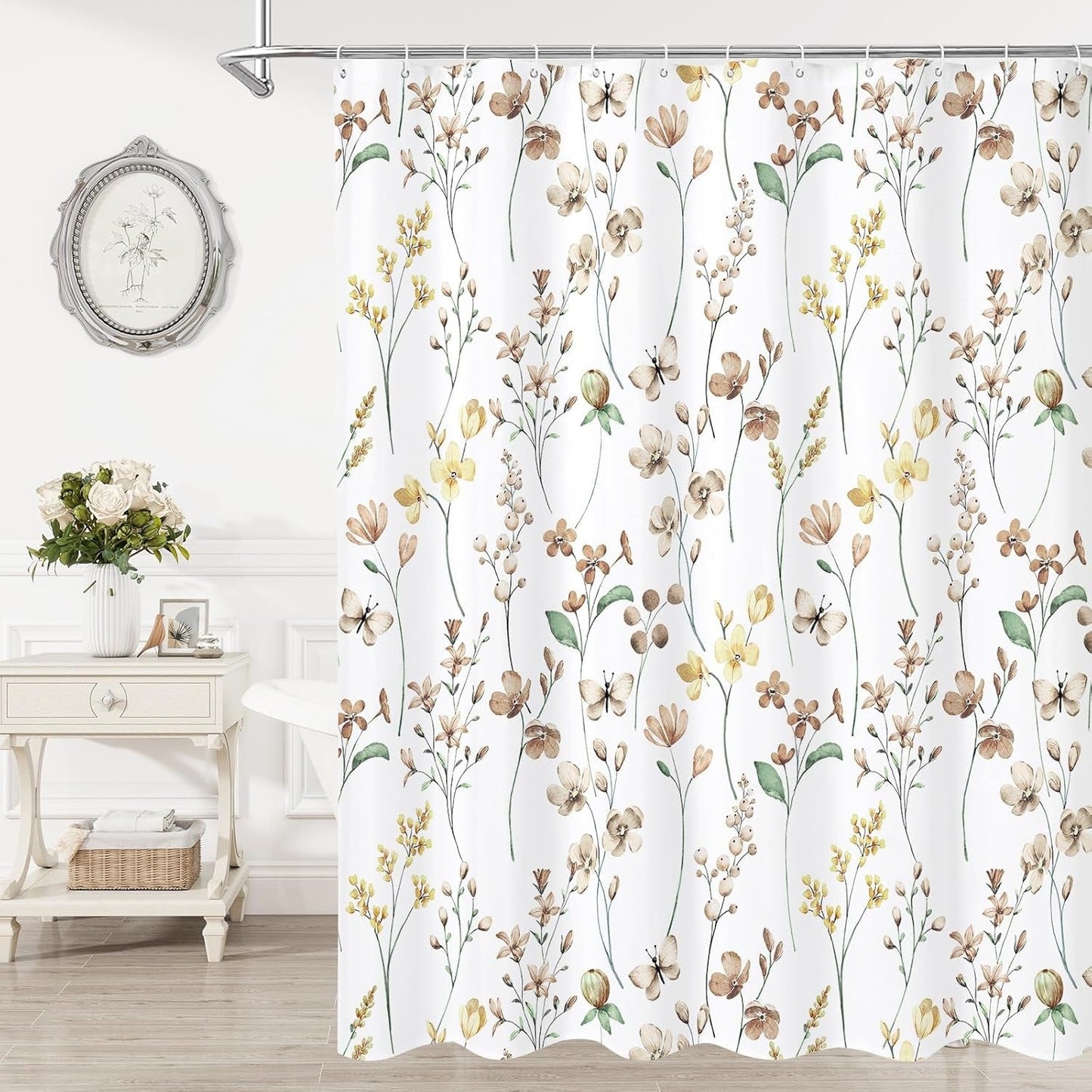 Floral Print Shower Curtain
