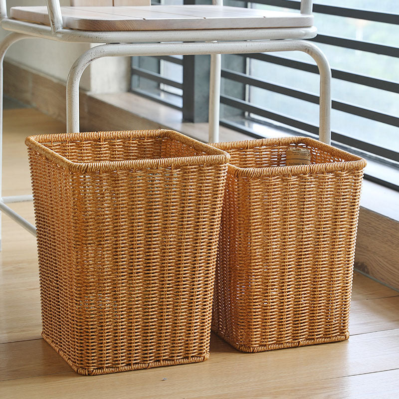 Rectangular Handwoven Wicker Waste Bin Bowlift