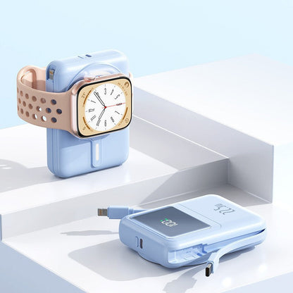 Portable power bank with integrated Apple Watch mounting mechanism and fast charging function Bowlift