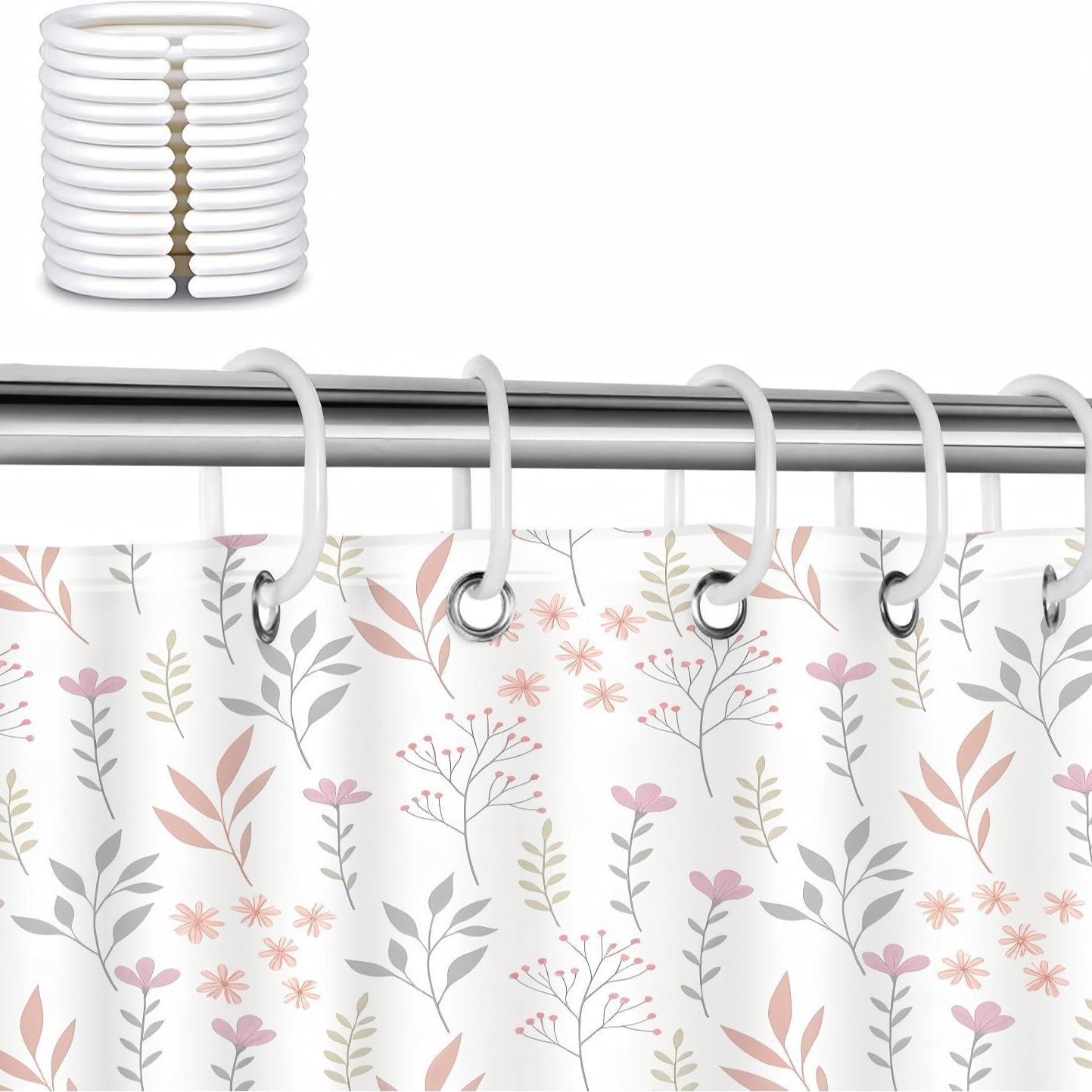 Floral Print Shower Curtain