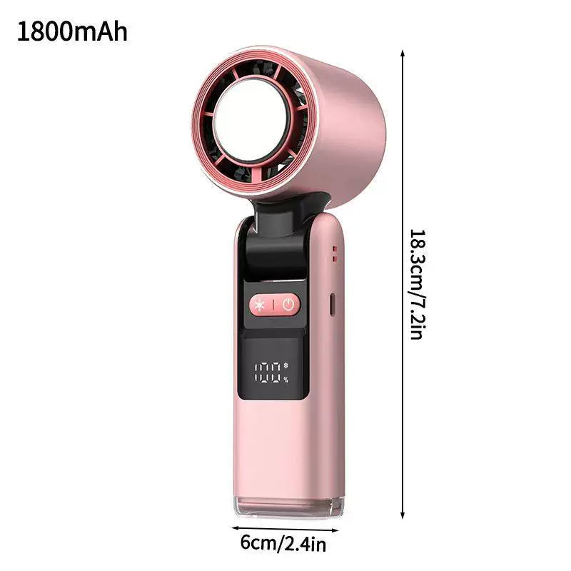 Unisex One Size rechargeable portable bladeless-style mini fan with folding head LED status indicator and high-capacity battery Kalsten